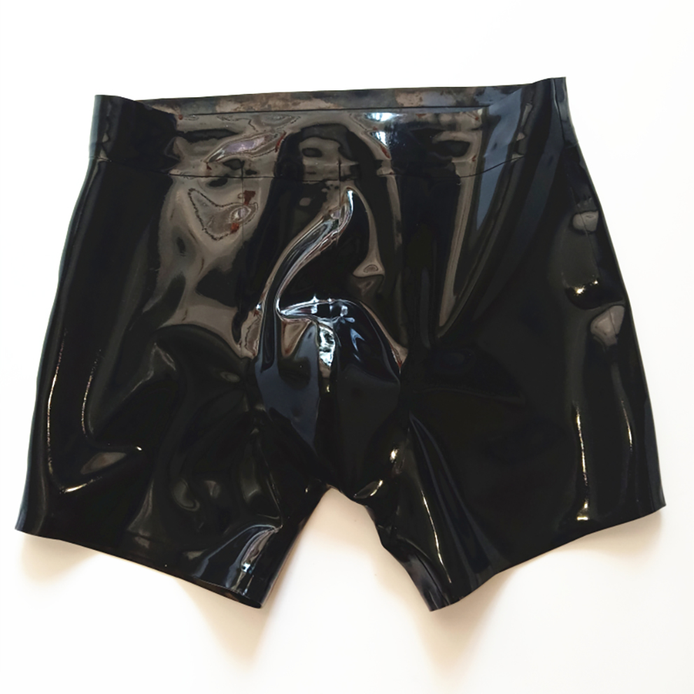 Sexy Black Latex Men Shorts Ru - Boyshort Underwear review and price